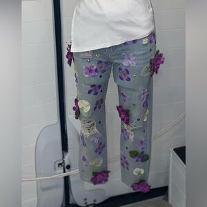 1 of 1 flower jeans
